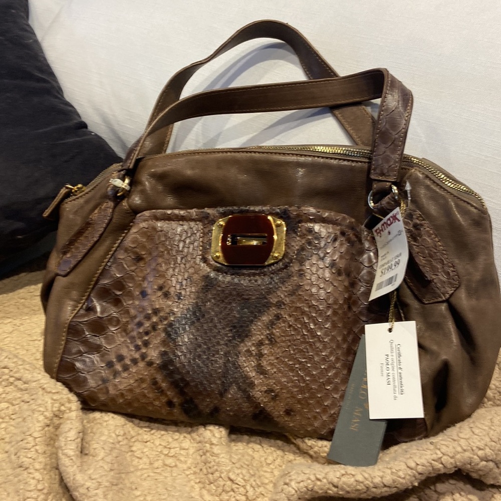 Paolo Masi Tan Hobo Italian Genuine Leather  New Handbag with Tags